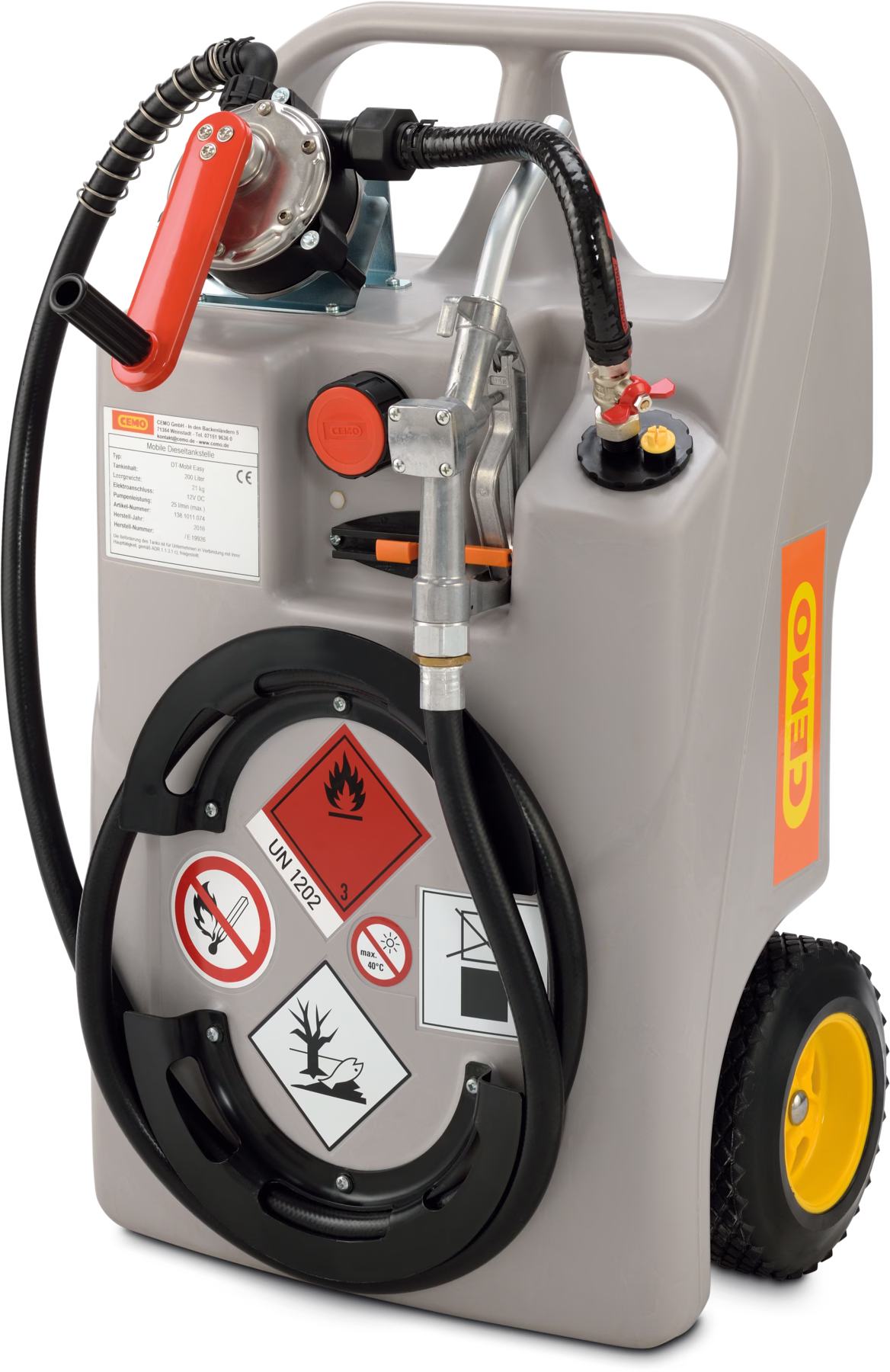 CEMO Dieseltrolley 60 l, mit Handpumpe und Zapfventil