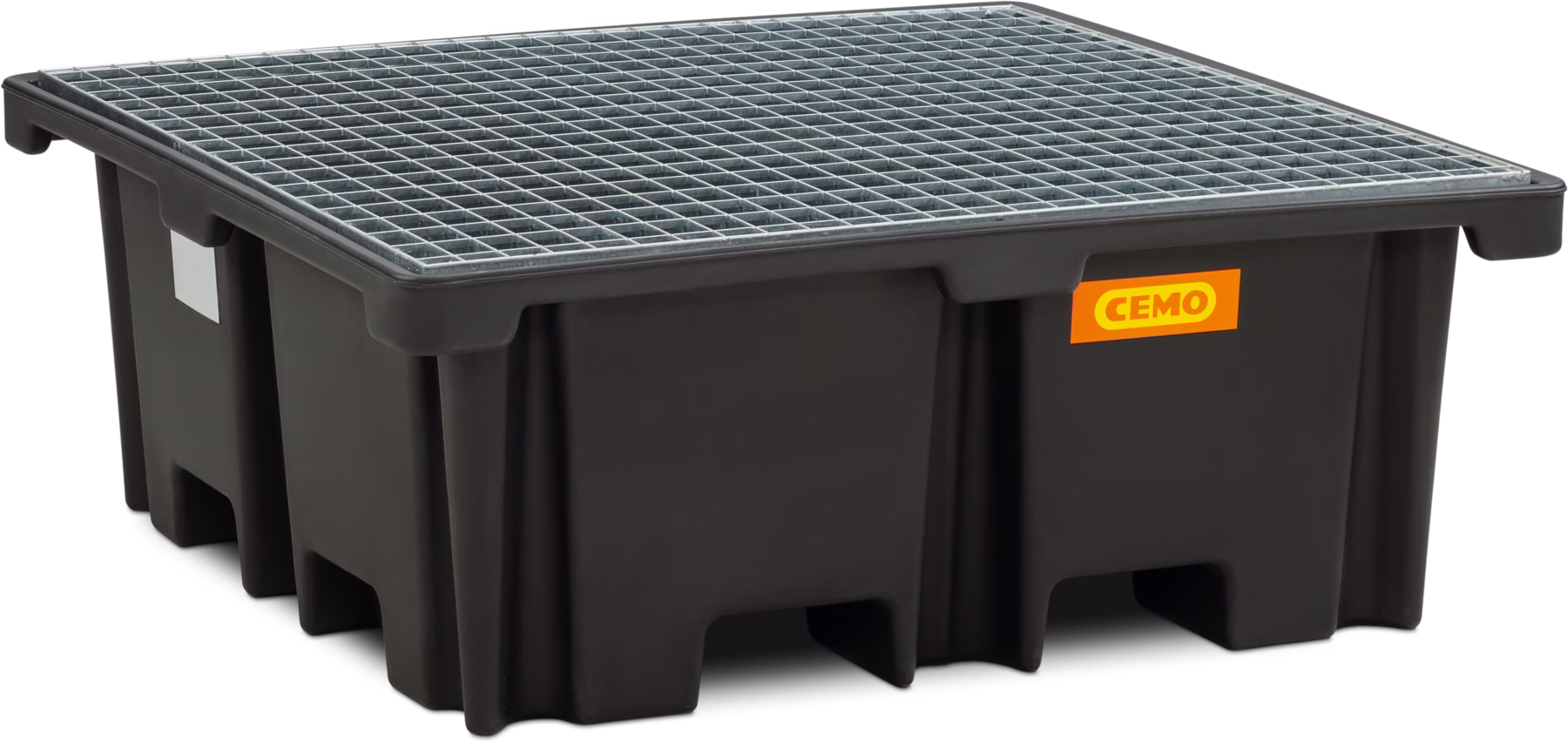 Vasche di raccolta per pallet in PE 120 x 120 cm, 400 l con griglia in acciaio