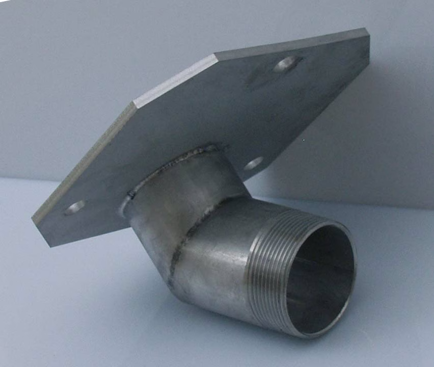 Stainless steel flange plate 4" ET suitable for 8000 L up to 15500 L GRP tank oval/trunk-shaped or PE tank trunk-shaped