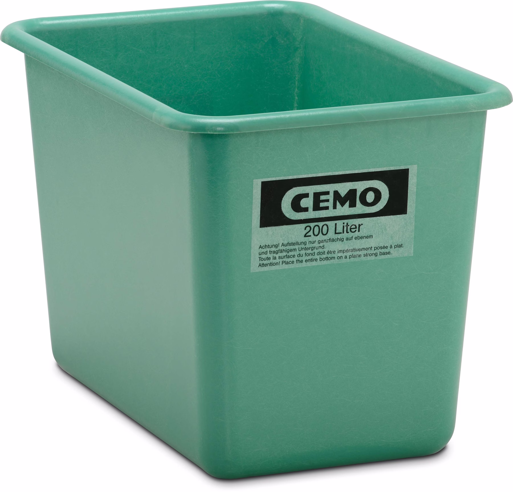 Contenedor GRP rectangular 200 l alto modelo estándar verde