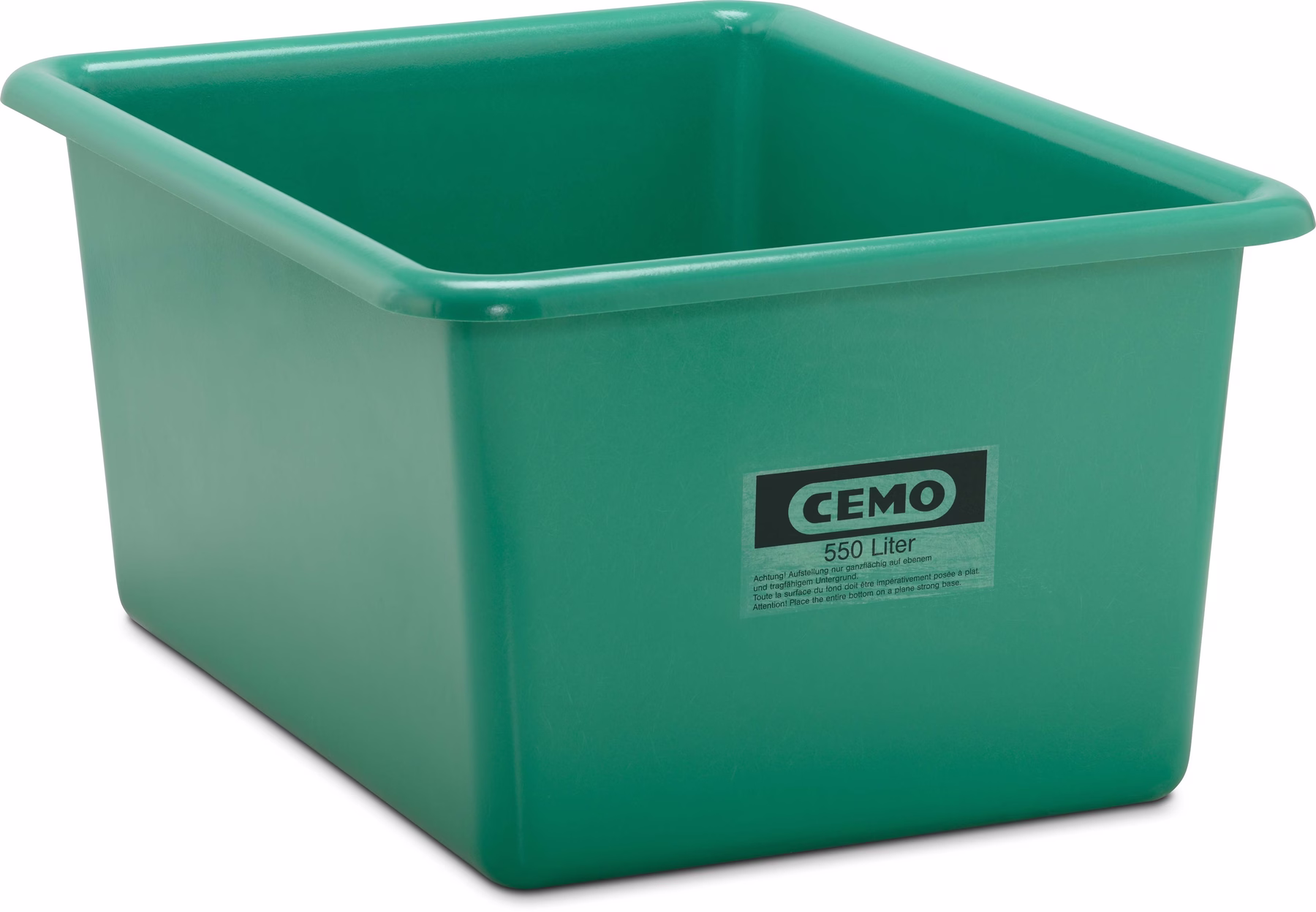 Contenedor GRP rectangular 550 l modelo estándar verde 