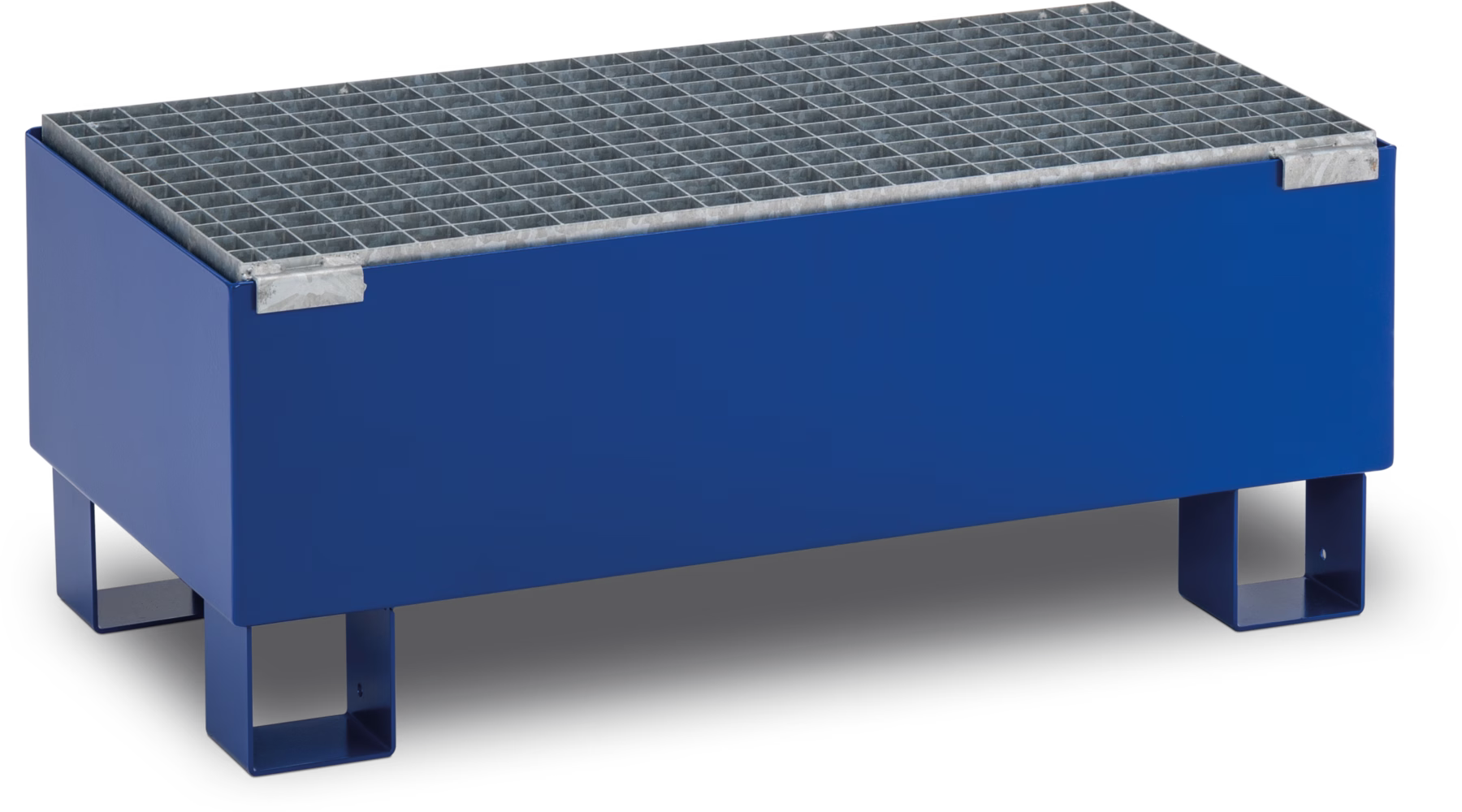 Steel sump painted with grating