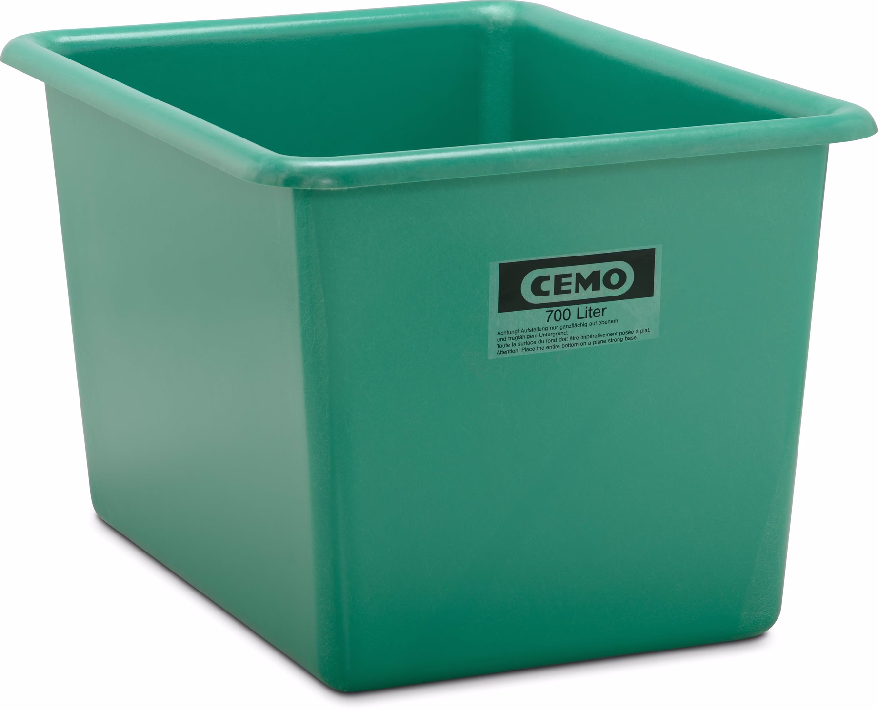 Contenedor GRP rectangular 700 l modelo estándar verde 