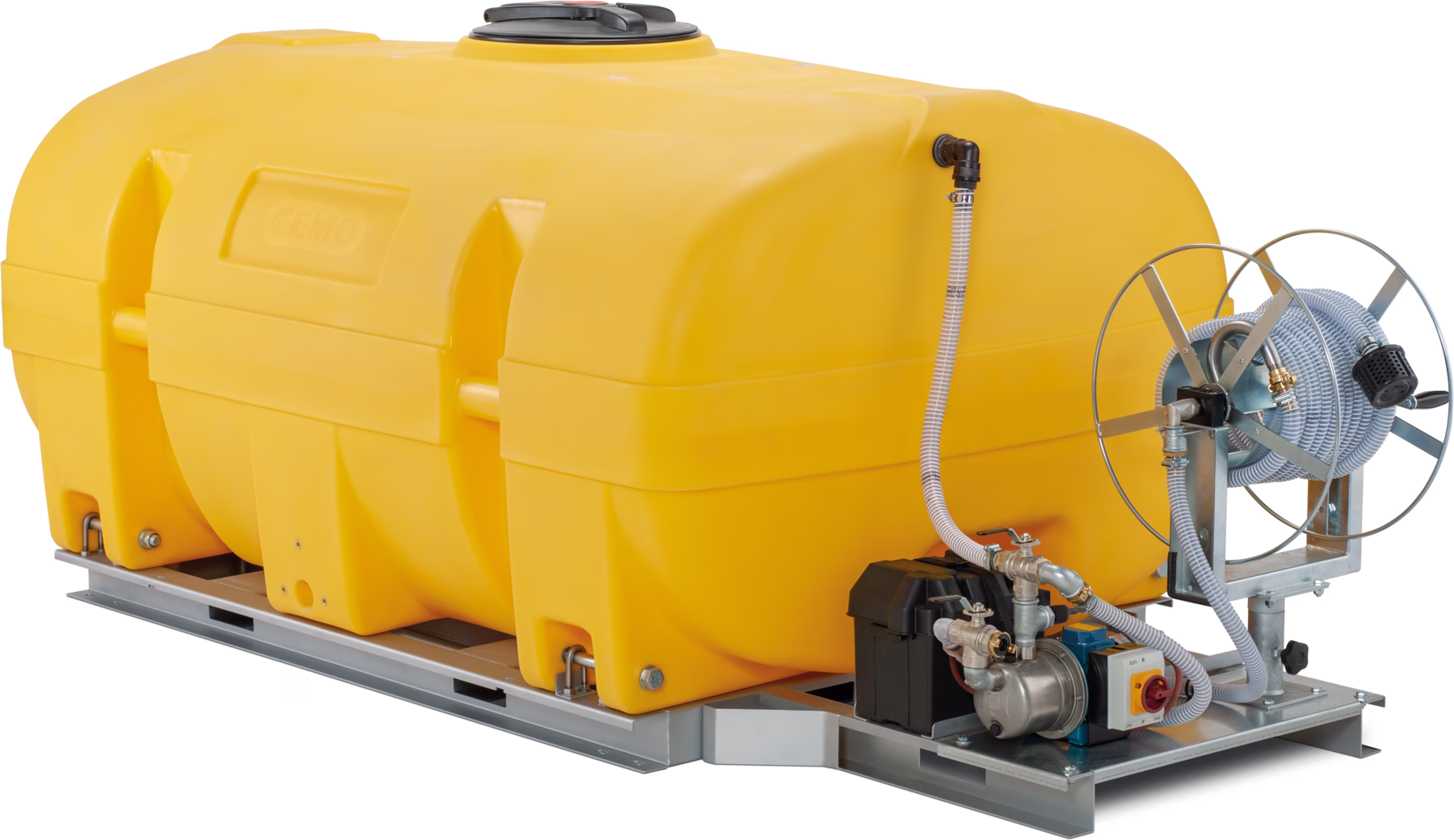 Mobile irrigation system 130-PE 2000 l with pump 24 V and Li-Ion battery and baffles