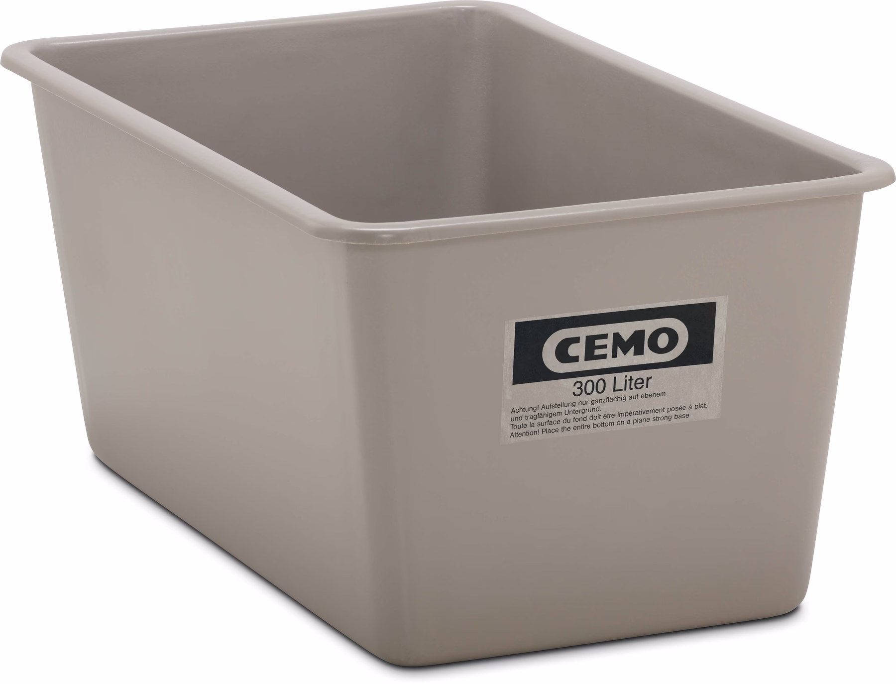Contenedor GRP rectangular 300 l modelo estándar gris 