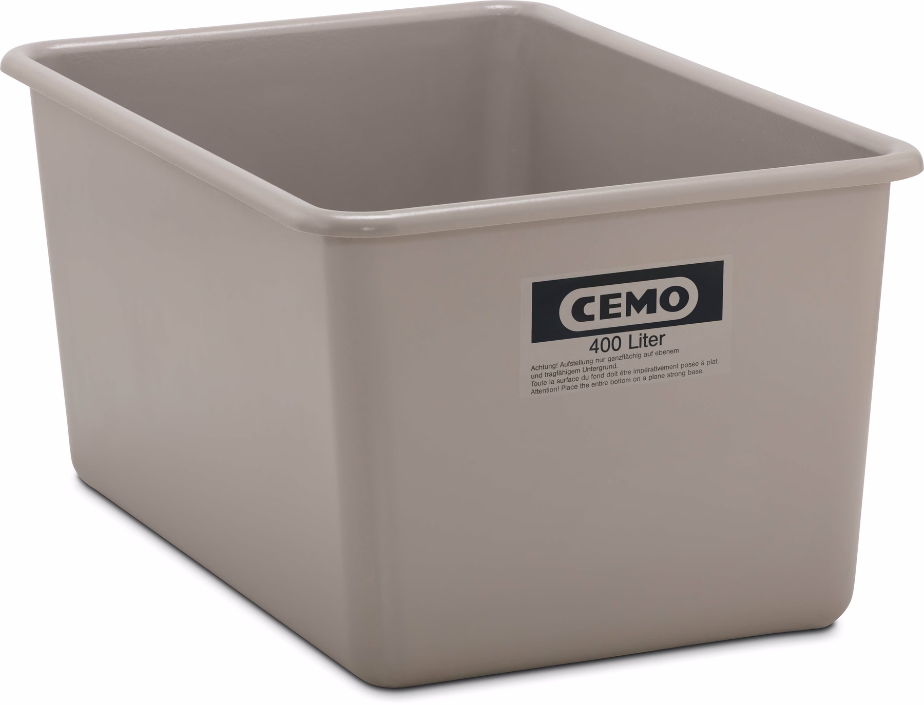 Contenedor GRP rectangular 400 l modelo estándar gris 