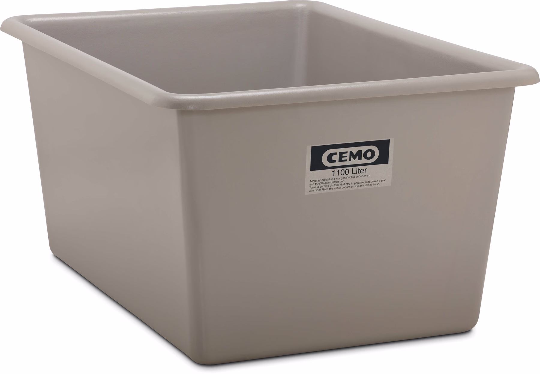Contenedor GRP rectangular 1.100 l modelo estándar gris 
