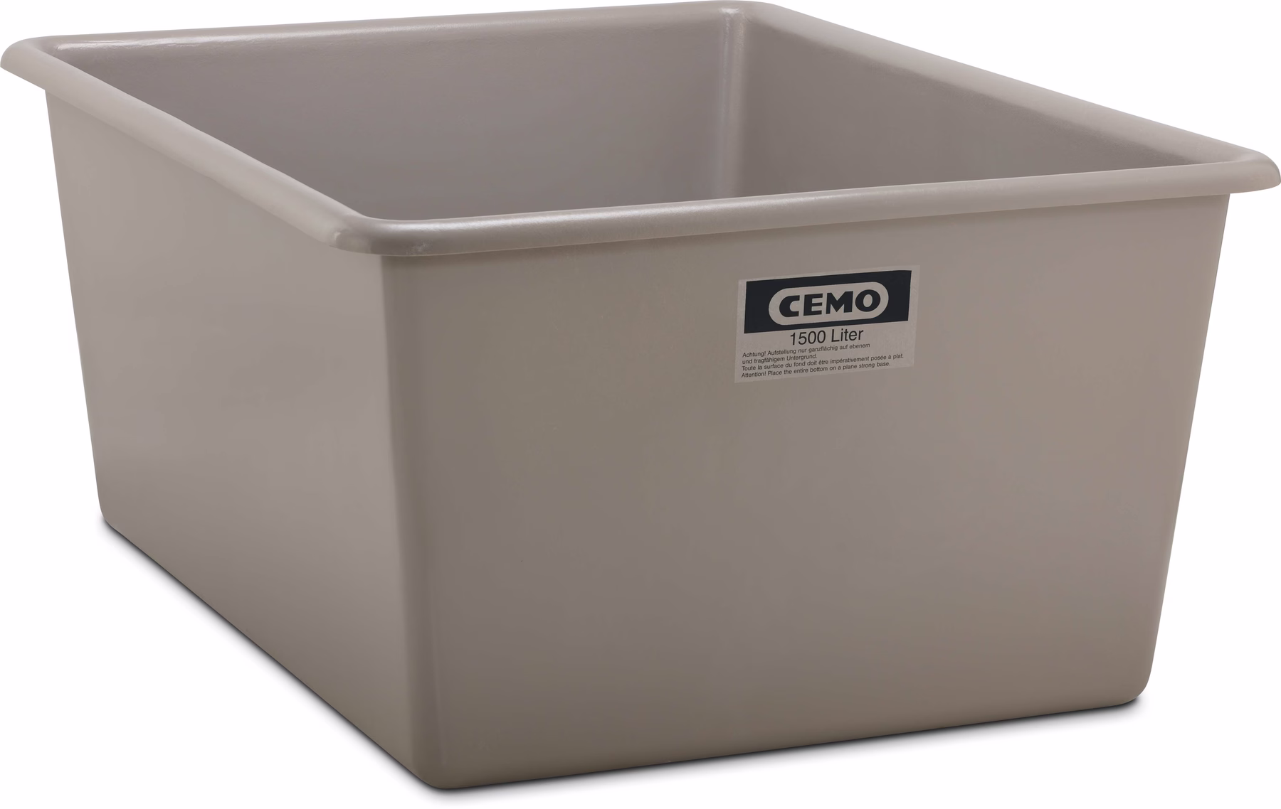 Contenedor GRP rectangular 1.500 l corto modelo estándar gris 