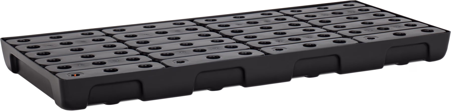 Vasca di raccolta in PE per scaffali e piccoli recipienti 13/6 con griglia in PE