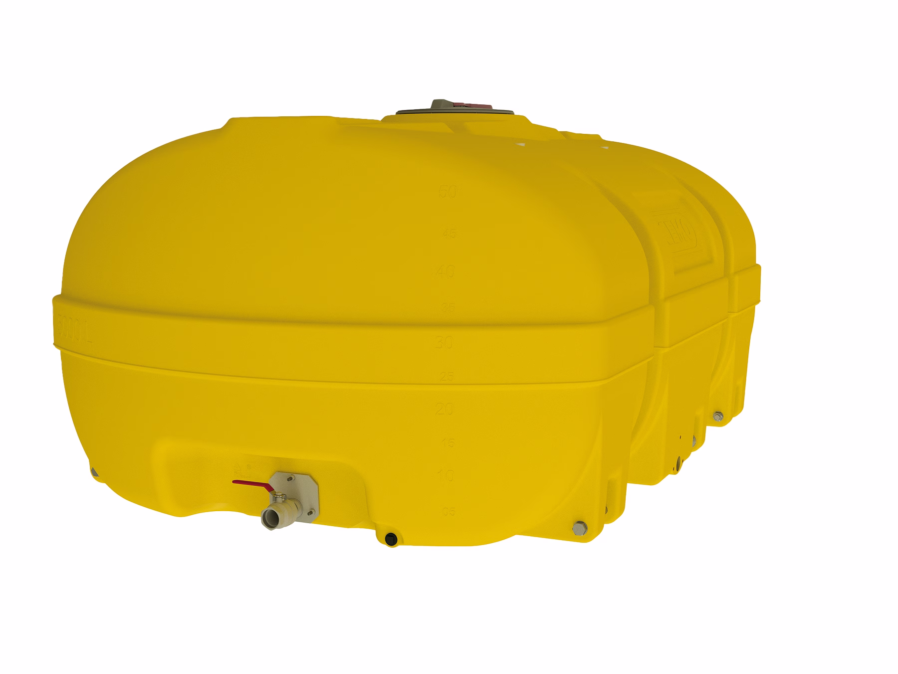 PE tank 5,000 L, trunk-shaped with hinged lid, RAL 1023 yellow