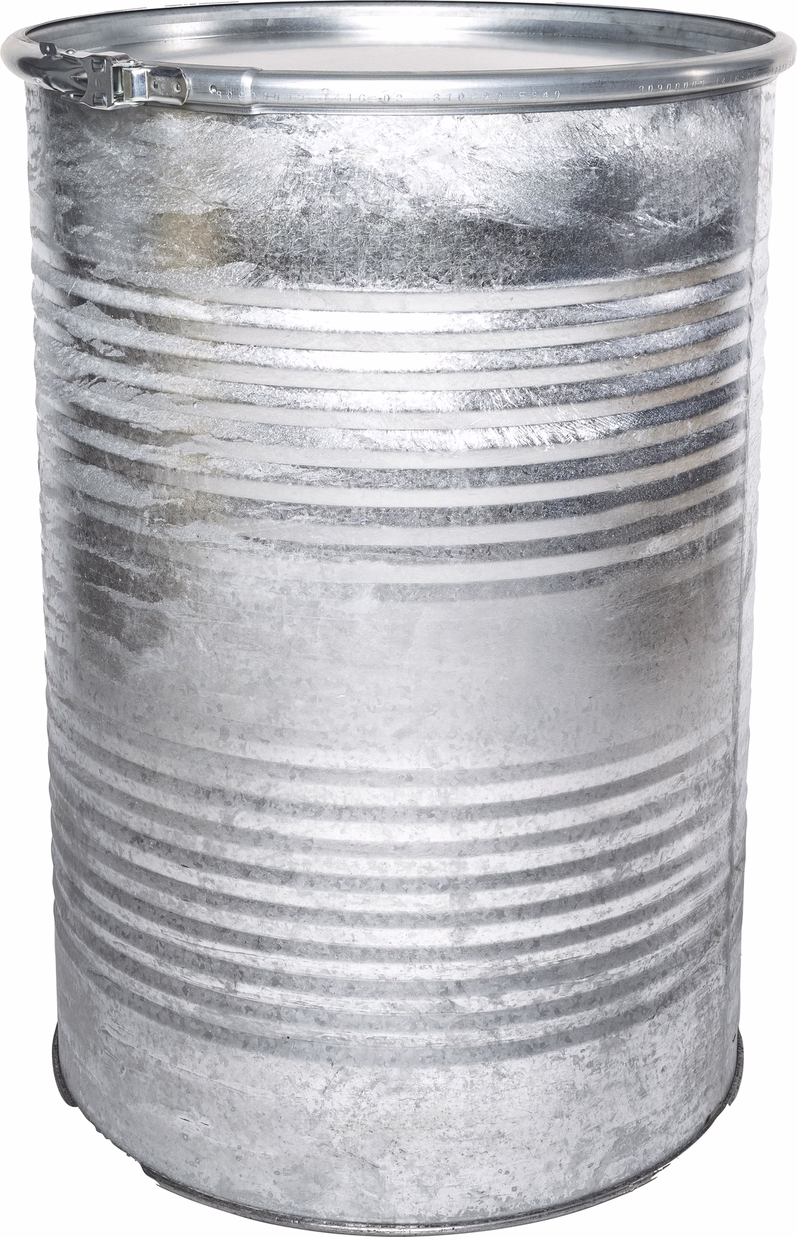 Salvage drum galvanized 300 L, grey