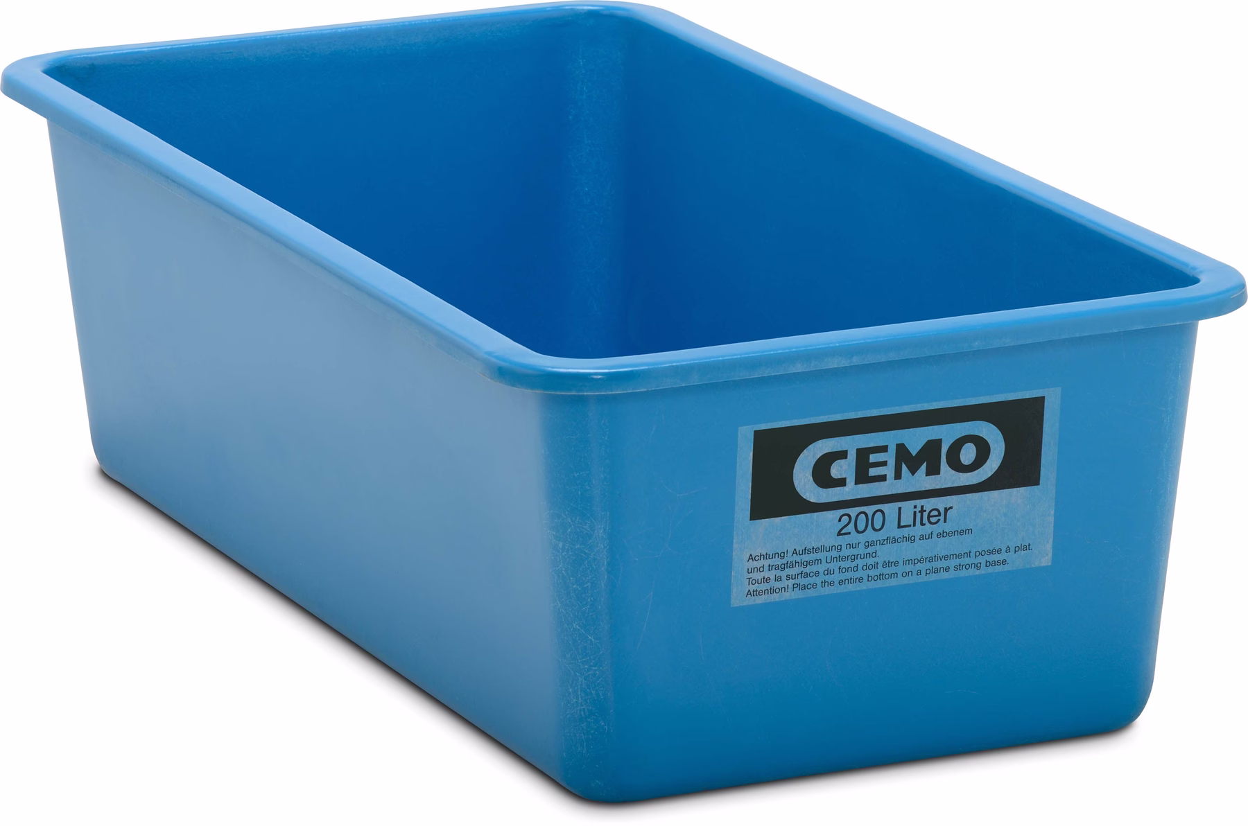 Contenedor GRP rectangular 200 l liso modelo estándar, azul