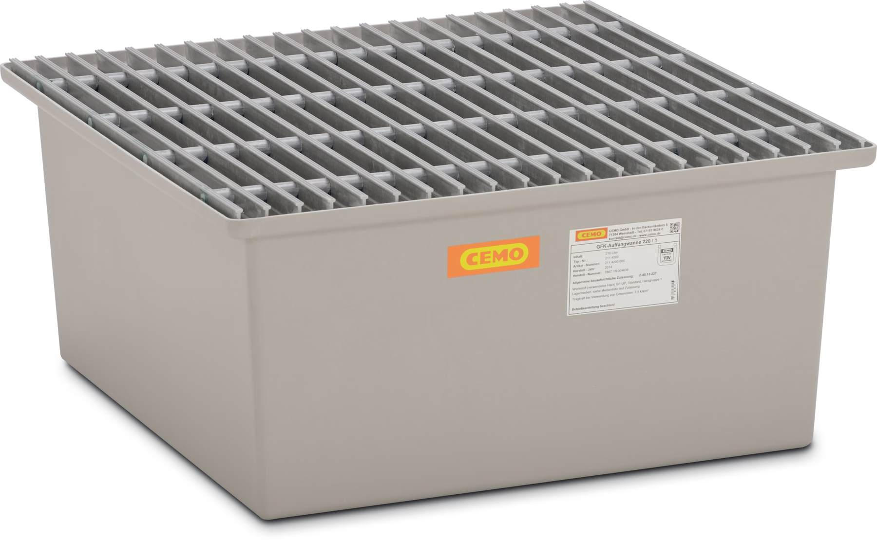 GRP-uppsamlingstråg 220/1 med godkännande