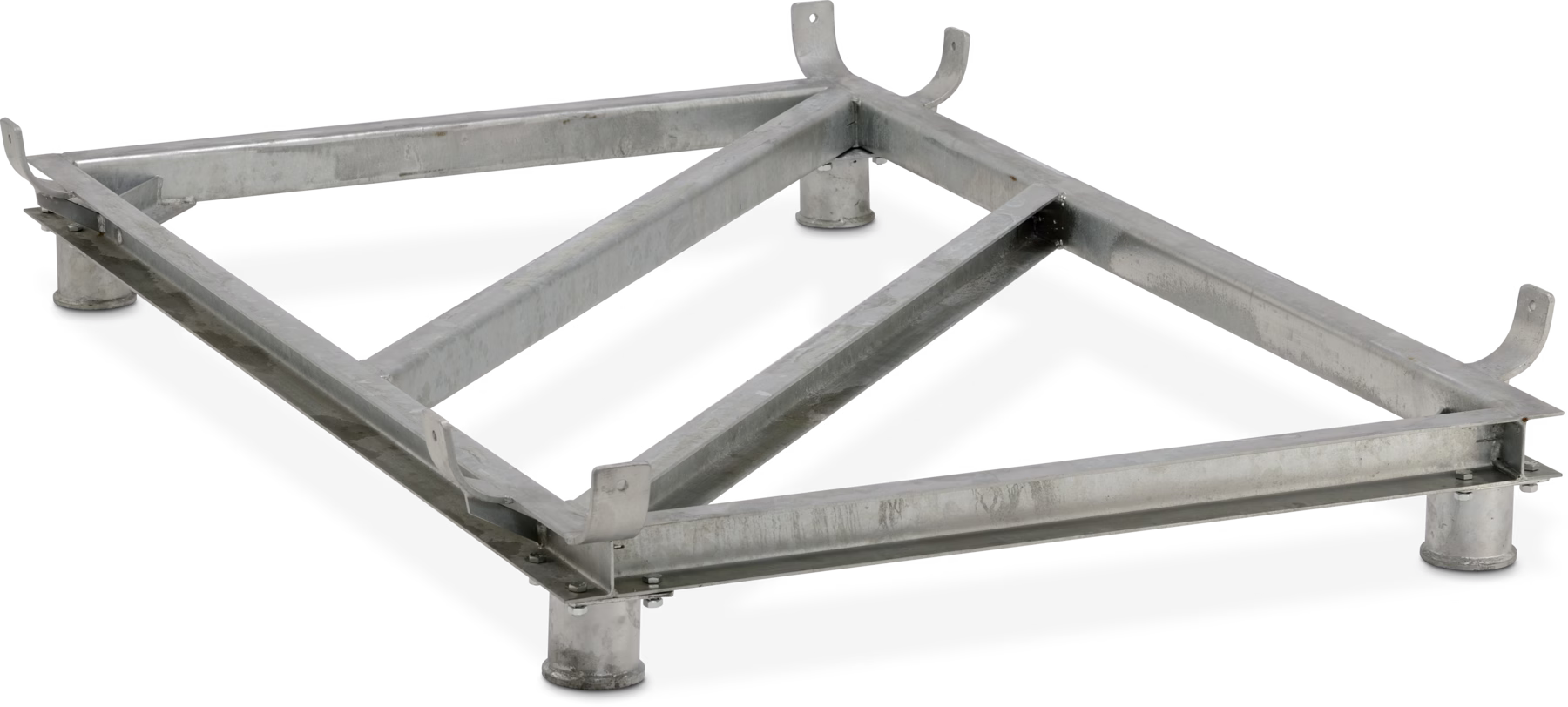 Galvanised steel base pallet, for 2200 l container