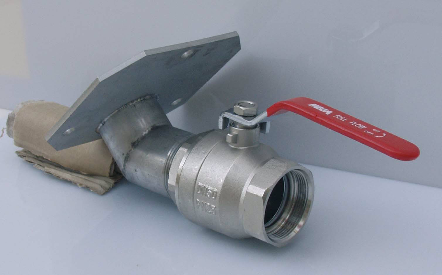 Grifo de descarga 3" IG especial para bidones de GRP 13.500 l y 15.500 l