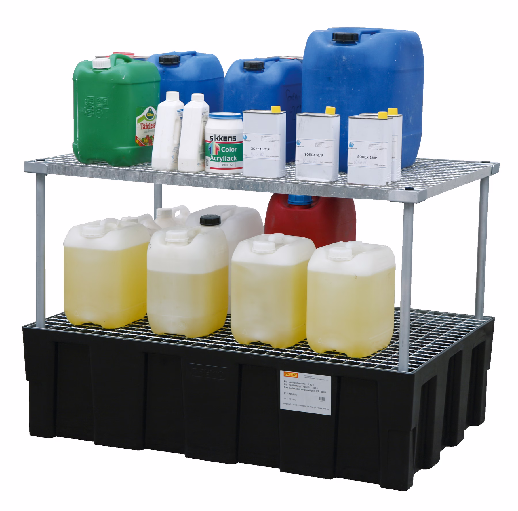 Sistema di stoccaggio su scaffali per taniche – unità di base